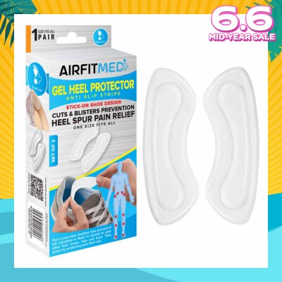 AIRFIT MEDI Gel Heel Protector Anti Slip Strip Set (For Cuts & Blisters Prevention & Heel Spur Pain Relief) 1s