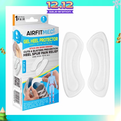 AIRFIT MEDI Gel Heel Protector Anti Slip Strip Set (For Cuts & Blisters Prevention & Heel Spur Pain Relief) 1s