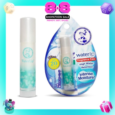 MENTHOLATUM LIP - Waterlip Fragrance Free (Hydrates & Moisturises + Nourish And Protect Lip + With Aloe Extract & Vitamin E + SPF15) 3.5g