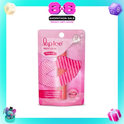 MENTHOLATUM - Lip Ice Magic Colour Rose Pink, Strawberry 2g