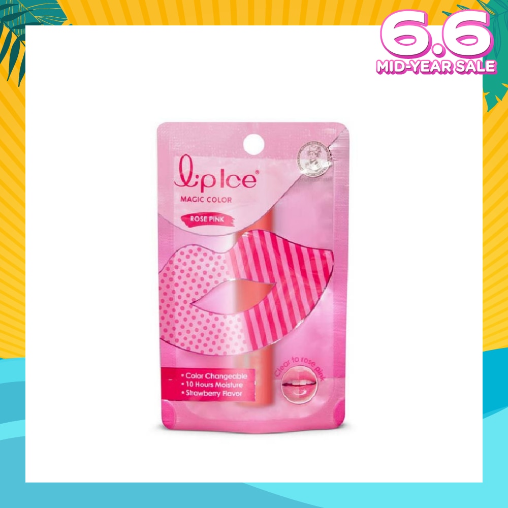 Lip Ice Magic Colour Rose Pink, Strawberry (Color Changing, Long Lasting Moisture For Fuller, Bouncy Lips, Protect Lips Against Harmful Environment) 2g<BR>