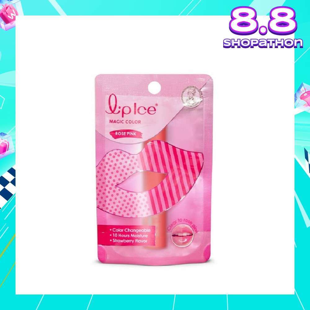 Lip Ice Magic Colour Rose Pink, Strawberry (Color Changing, Long Lasting Moisture For Fuller, Bouncy Lips, Protect Lips Against Harmful Environment) 2g<BR>