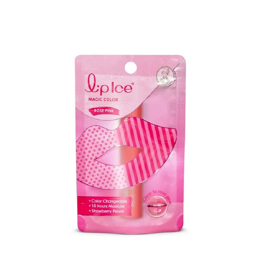 Lip Ice Magic Colour Rose Pink, Strawberry (Color Changing, Long Lasting Moisture For Fuller, Bouncy Lips, Protect Lips Against Harmful Environment) 2g<BR>