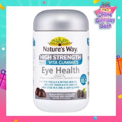 NATURES WAY High Strength Adult Vita Gummies Eye Health Blackberry Flavoured (Sugar Free Soft Gummies) 60s