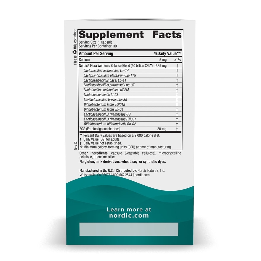 Nordic Flora Biotic Women's Balance Dietary Supplement Capsule 30s