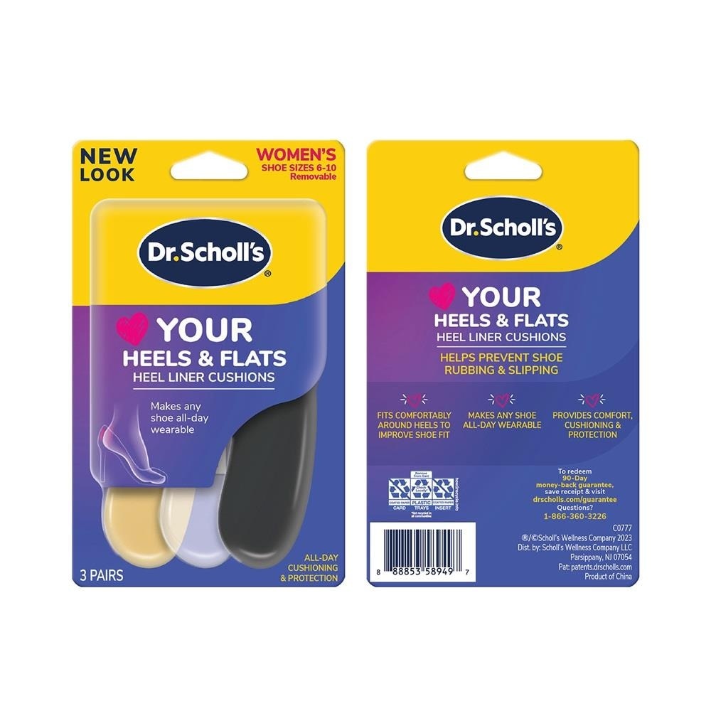 Dr Scholl's Stylish Step Heel Liners 3 Pairs