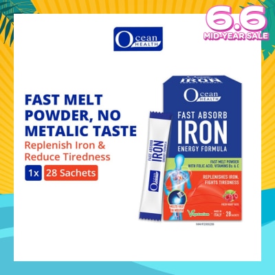 OCEAN HEALTH Iron Energy Formula 28 sac (Expiry: Oct`2025)