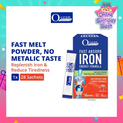 OCEAN HEALTH Iron Energy Formula 28 sac (Expiry: Oct`2025)