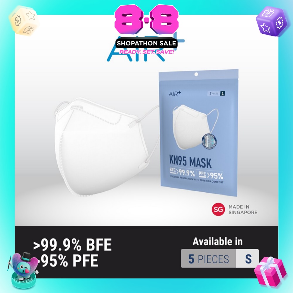 KN95 Disposable Face Mask Size S (BFE >99.9% + PFE>95% + PM2.5) 5s