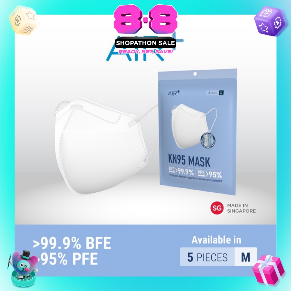 KN95 Disposable Face Mask Size M (BFE >99.9% + PFE>95% + PM2.5) 5s
