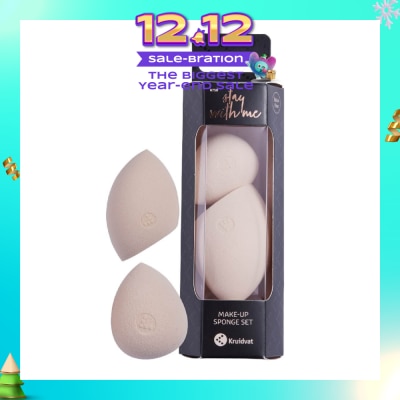 KRUIDVAT Make Up Sponge Set (For Foundations, Bb, Cc Creams, Powder, Concealer, Primer, Etc. Made From Soft Non Latex Material) 2s