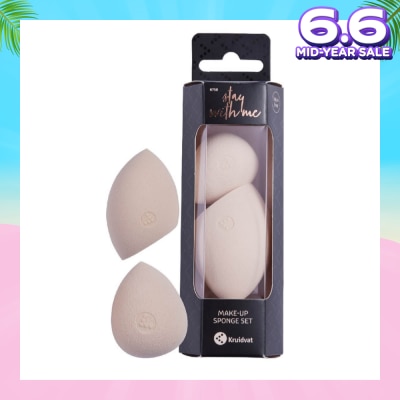 KRUIDVAT Make Up Sponge Set (For Foundations, Bb, Cc Creams, Powder, Concealer, Primer, Etc. Made From Soft Non Latex Material) 2s