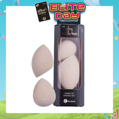 KRUIDVAT - Make Up Sponge Set (For Foundations, Bb, Cc Creams, Powder, Concealer, Primer, Etc. Made From Soft Non Latex Material) 2s