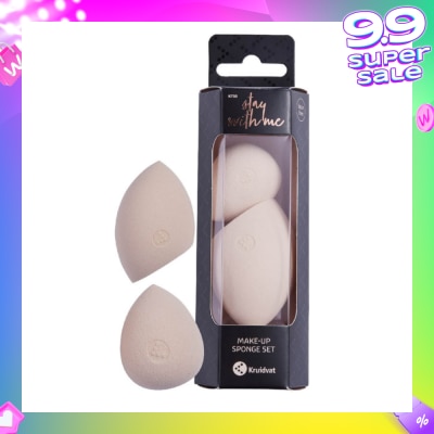 KRUIDVAT Make Up Sponge Set (For Foundations, Bb, Cc Creams, Powder, Concealer, Primer, Etc. Made From Soft Non Latex Material) 2s