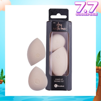 KRUIDVAT Make Up Sponge Set (For Foundations, Bb, Cc Creams, Powder, Concealer, Primer, Etc. Made From Soft Non Latex Material) 2s