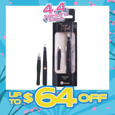 KRUIDVAT - Tweezer Set (Two Slanted Stainless Steel Tweezers For An Accurate Grip) 2s