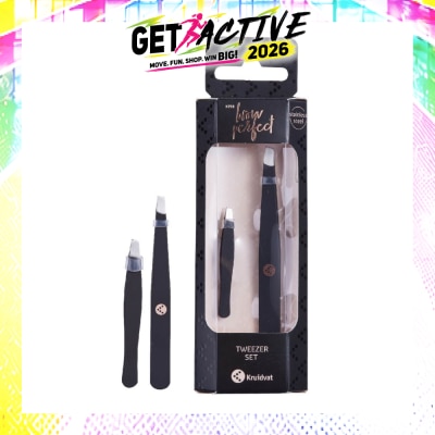 KRUIDVAT - Tweezer Set (Two Slanted Stainless Steel Tweezers For An Accurate Grip) 2s image