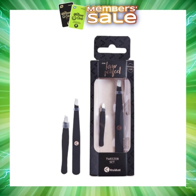 KRUIDVAT - Tweezer Set (Two Slanted Stainless Steel Tweezers For An Accurate Grip) 2s