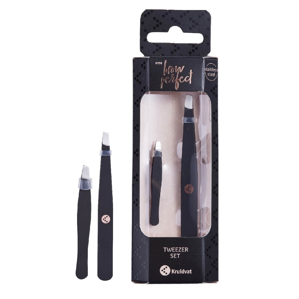 Tweezer Set (Two Slanted Stainless Steel Tweezers For An Accurate Grip) 2s