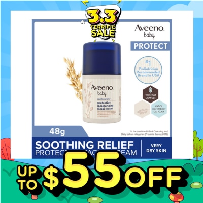 AVEENO BABY Baby Soothing Relief Facial Cream (Protect Baby's Skin From Redness, Itchiness And Skin Discomfort) 48g