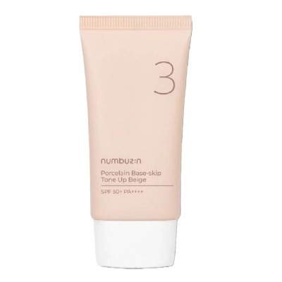 NUMBUZIN No.3 Porcelain Base-skip Tone Up Beige 50ml (Expiry: Jan`2025)