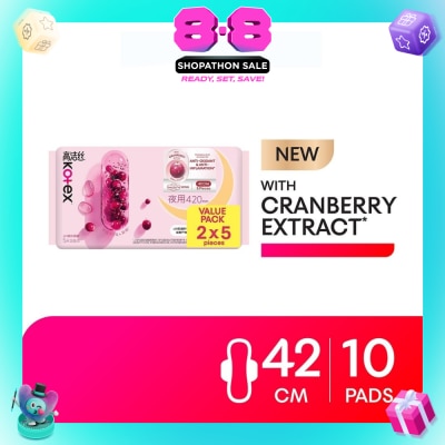 KOTEX - Odour Control Cranberry Extract Super Ultra Thin Wing Pad 42cm 5s x 2
