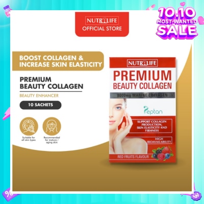 NUTRILIFE Premium Beauty Collagen With Red Fruits Flavour 10s