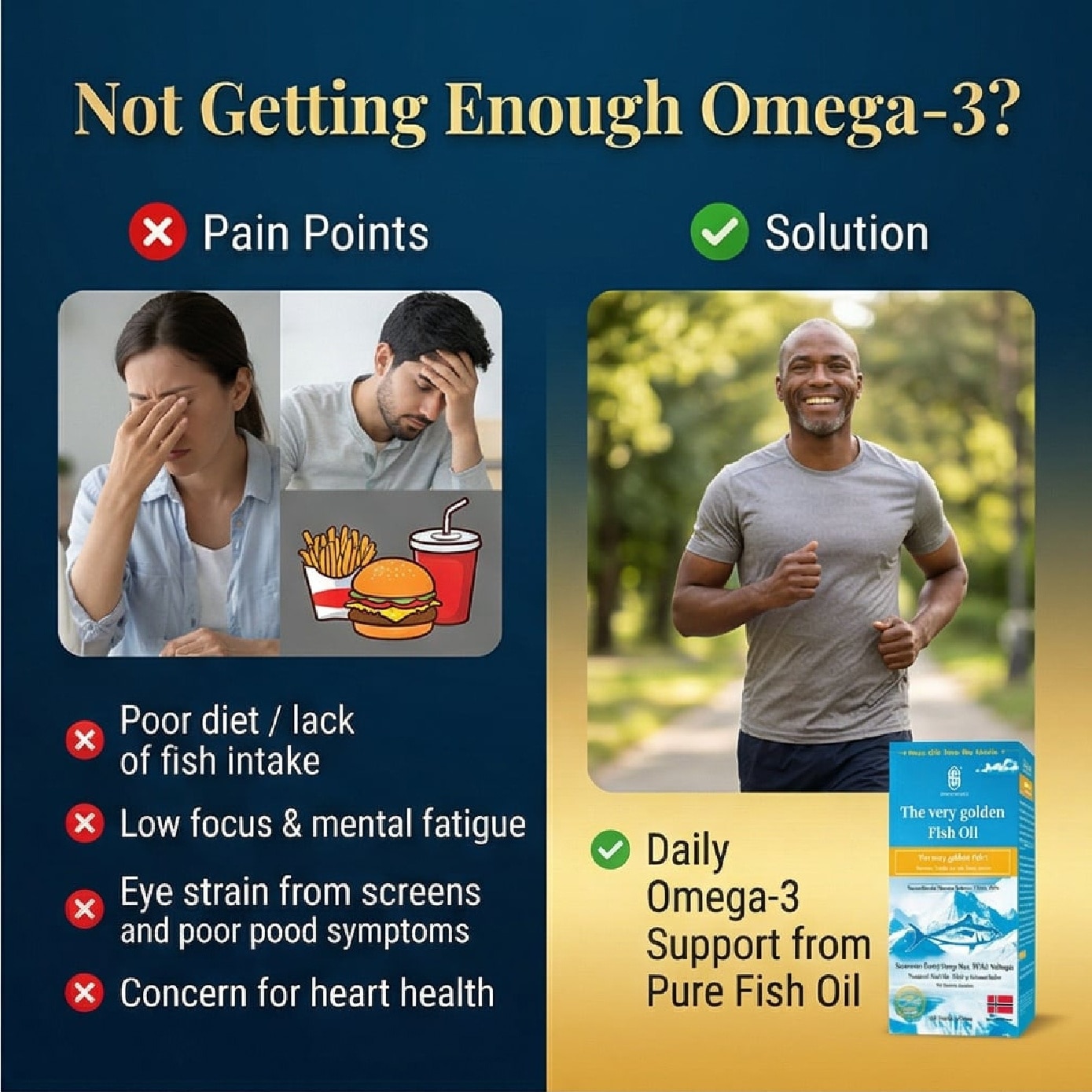 Golden Fish Oil for Brain Support Capsule 120s image