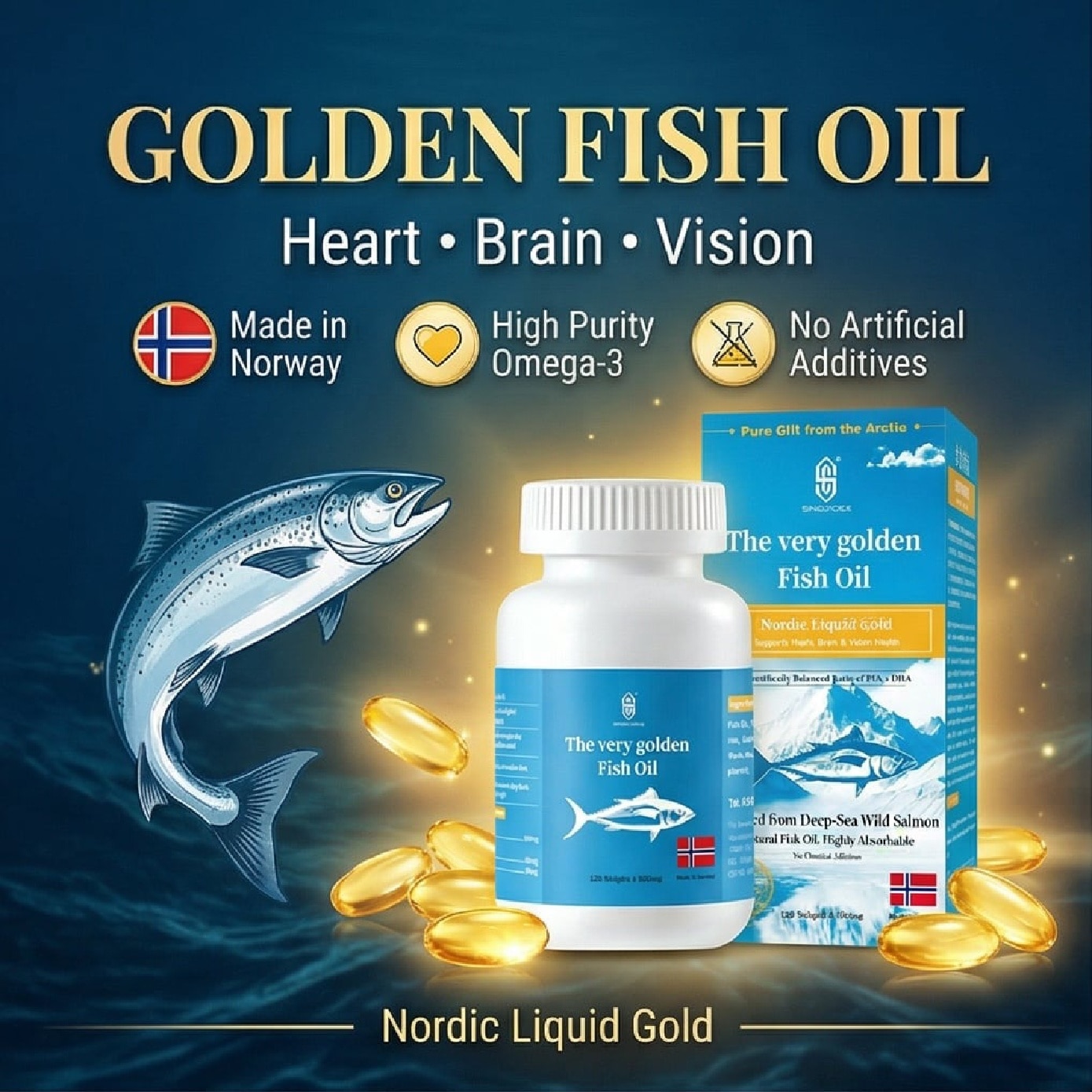 Golden Fish Oil for Brain Support Capsule 120s image