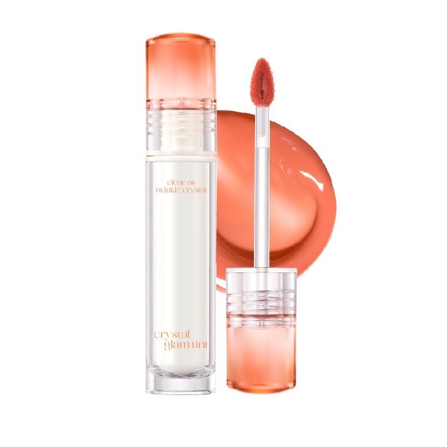Crystal Glam Tint (02 Summer Apricot) Glowy Lip Appearance Without Making Your Lips Sticky 3.4g