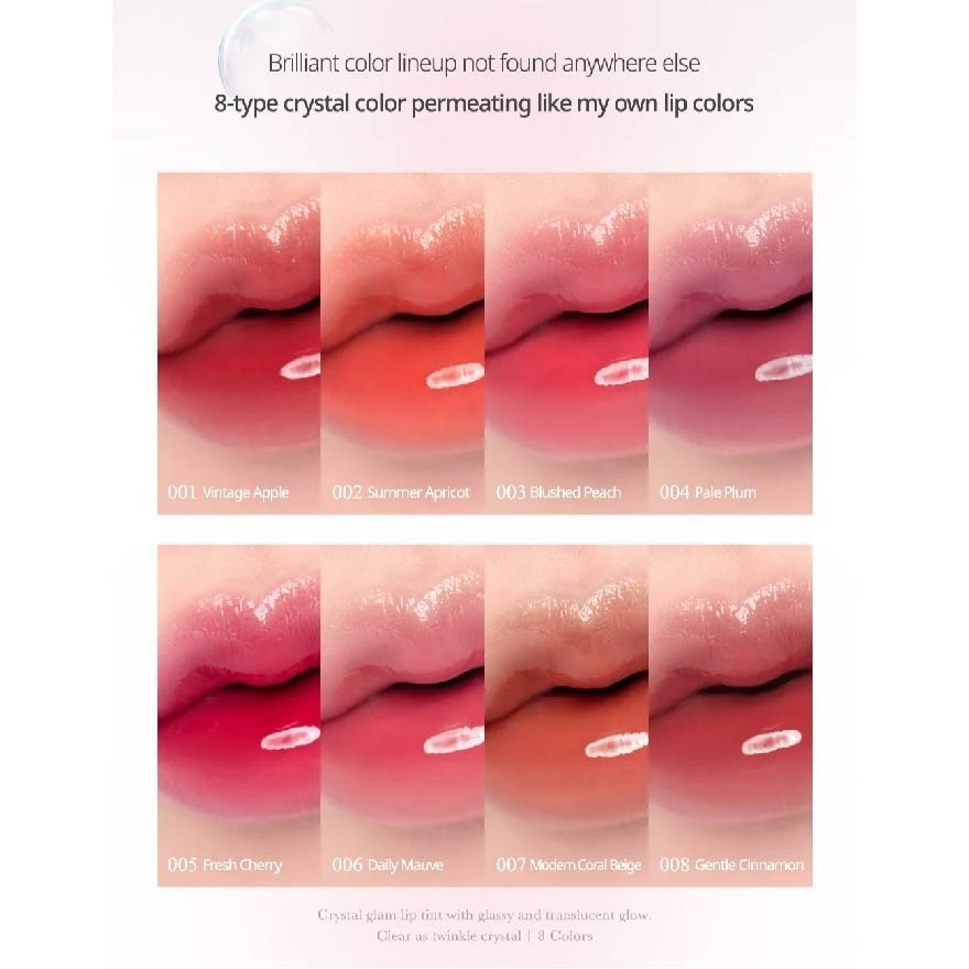 Crystal Glam Tint (02 Summer Apricot) Glowy Lip Appearance Without Making Your Lips Sticky 3.4g