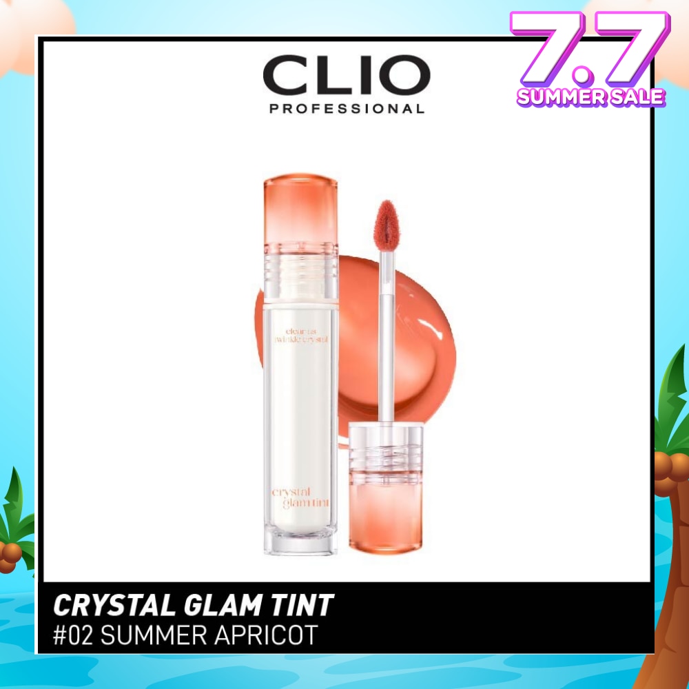 Crystal Glam Tint (02 Summer Apricot) Glowy Lip Appearance Without Making Your Lips Sticky 3.4g