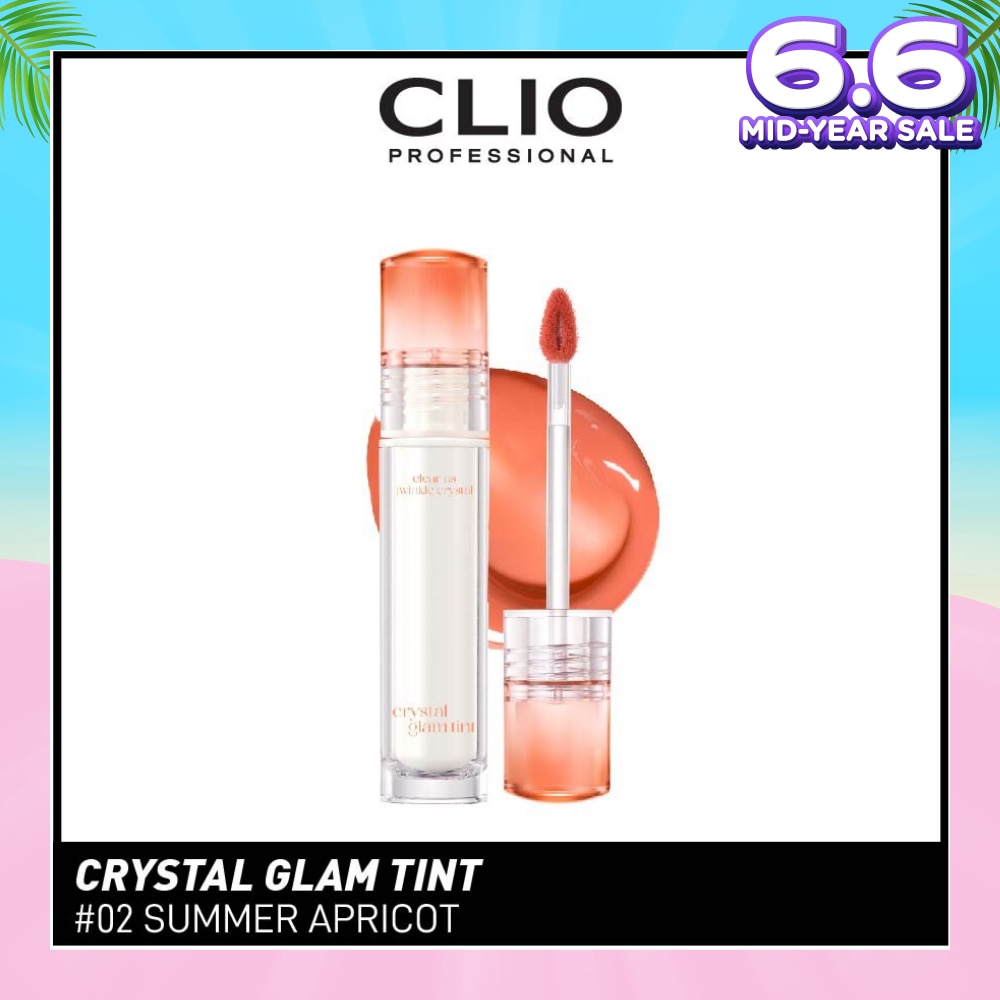 Crystal Glam Tint (02 Summer Apricot) Glowy Lip Appearance Without Making Your Lips Sticky 3.4g