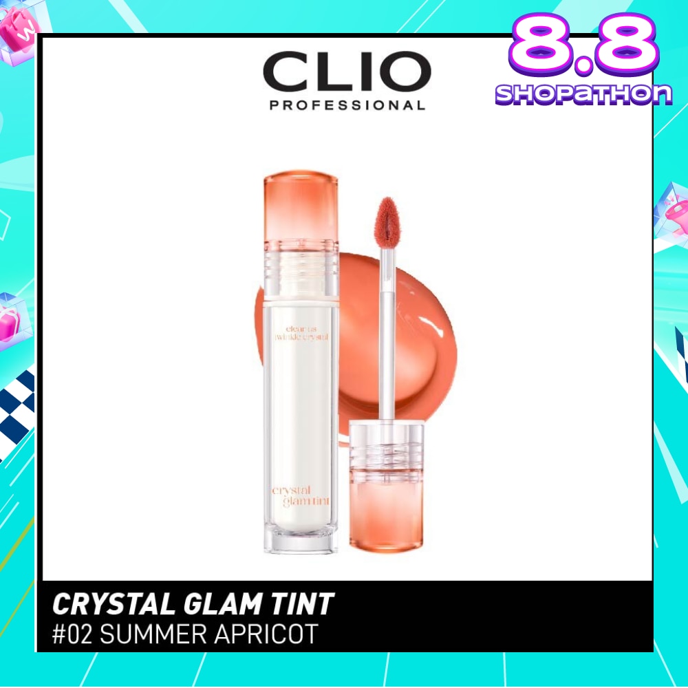 Crystal Glam Tint (02 Summer Apricot) Glowy Lip Appearance Without Making Your Lips Sticky 3.4g