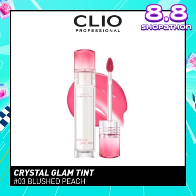 CLIO Crystal Glam Tint (03 Blushed Peach) Glowy Lip Appearance Without Making Your Lips Sticky 3.4g