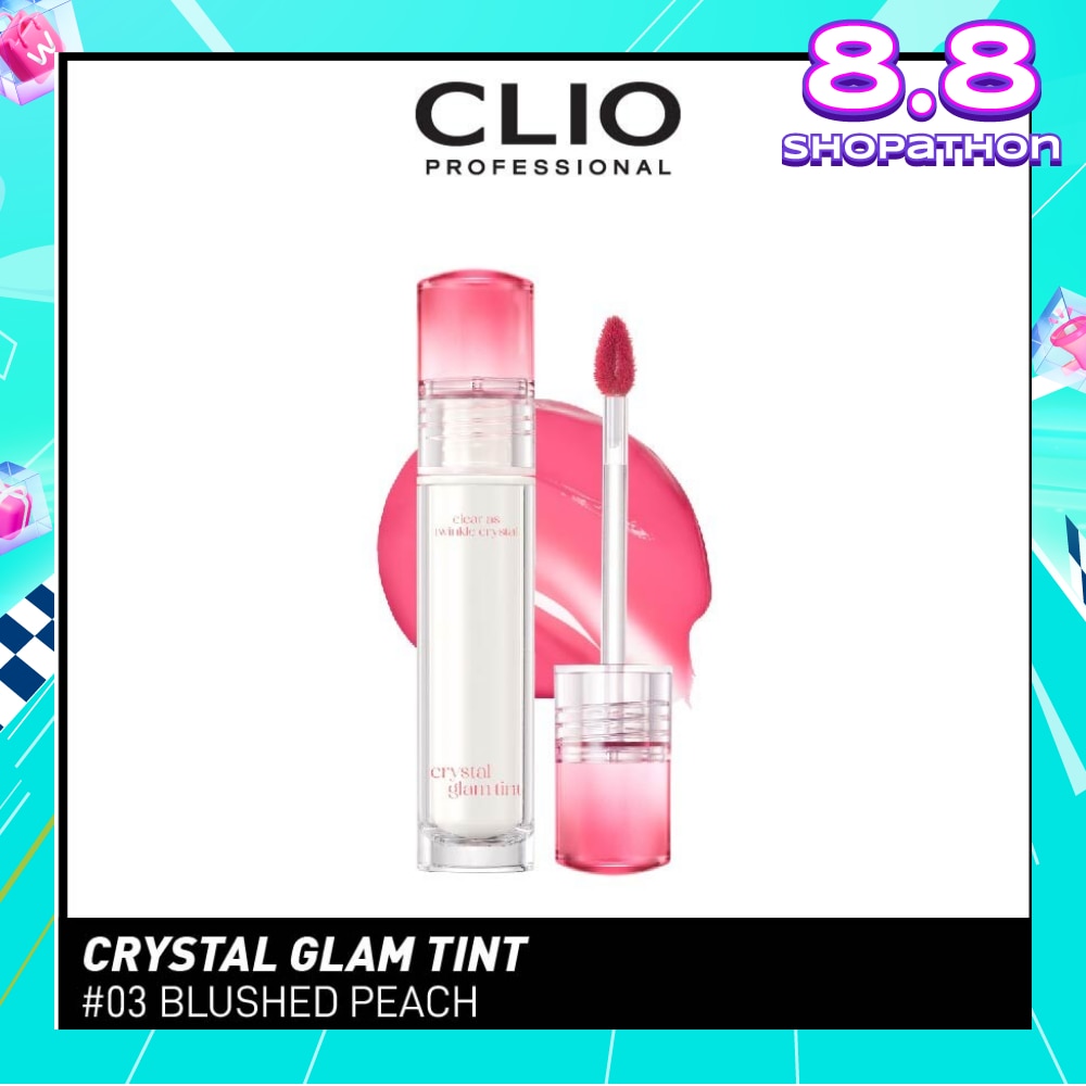 Crystal Glam Tint (03 Blushed Peach) Glowy Lip Appearance Without Making Your Lips Sticky 3.4g