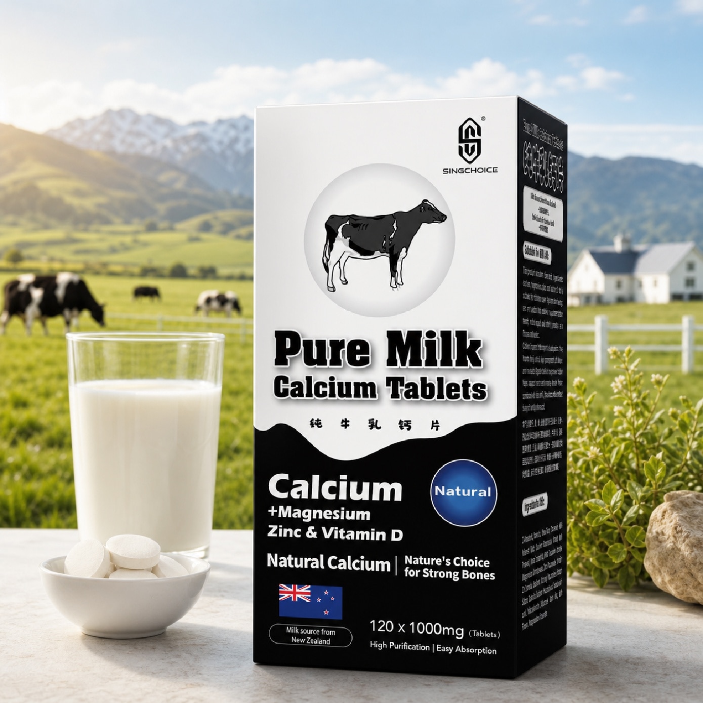 Pure Milk Calcium for Bone Strength & Bone Density Support Tablet 120s image