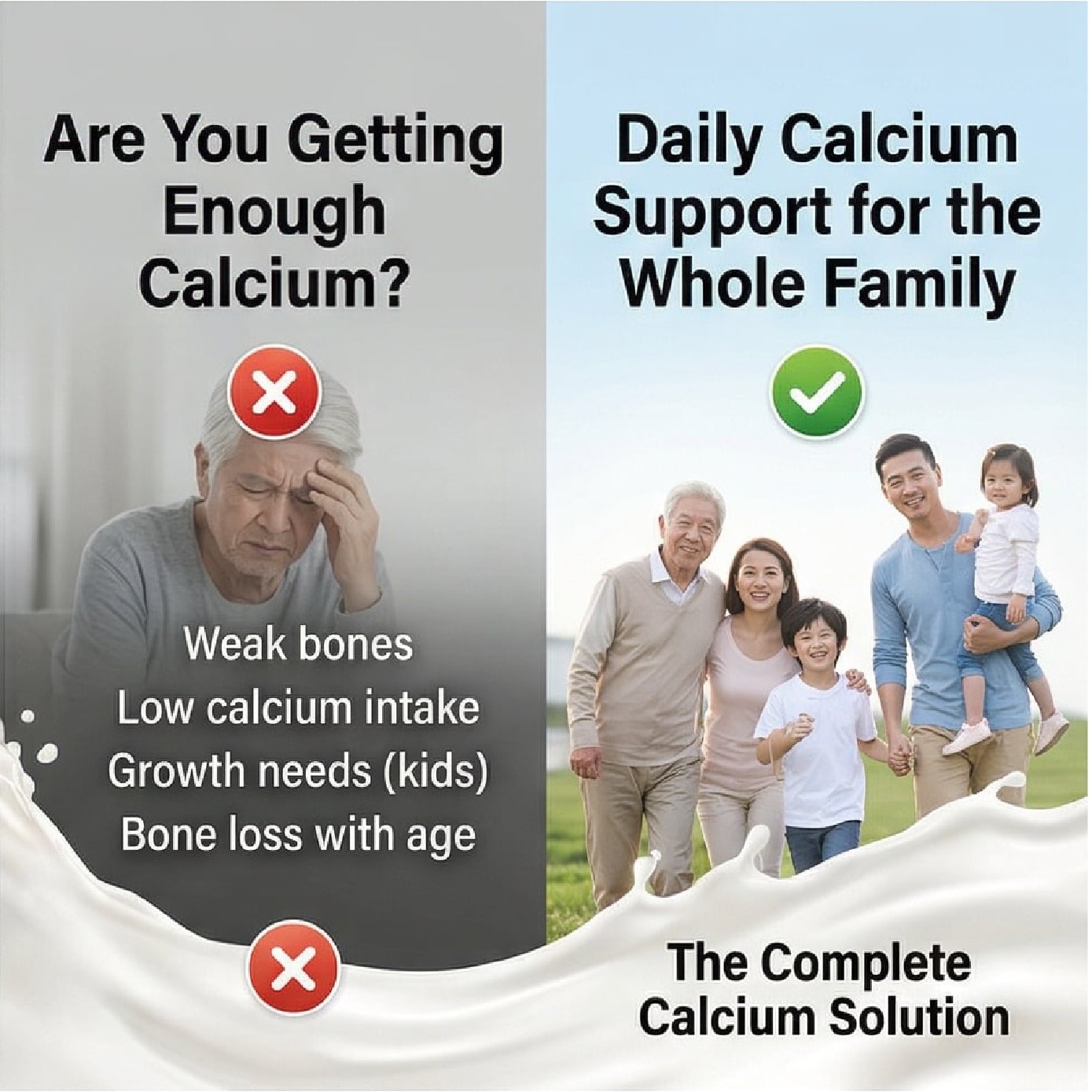 Pure Milk Calcium for Bone Strength & Bone Density Support Tablet 120s image