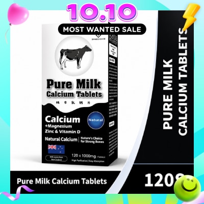 SINGCHOICE Pure Milk Calcium for Bone Strength & Bone Density Support Tablet 120s image