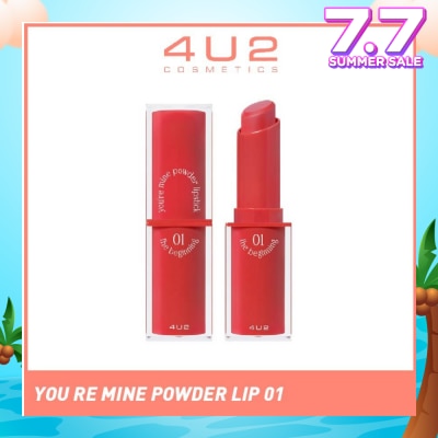 4U2 You Re Mine Powder Lip (01 The Beginning), Very Light And Comfortable On The Lips, Long Lasting, Help Blur And Cover The Grooves Of The Lips 3g