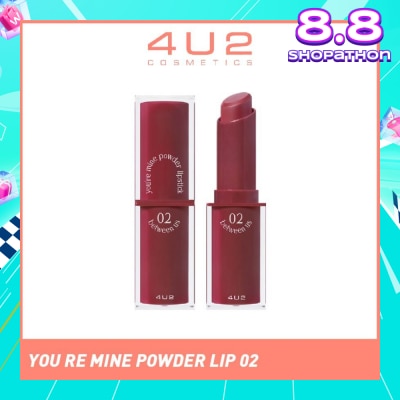 4U2 You Re Mine Powder Lip (02 Between Us), Very Light And Comfortable On The Lips, Long Lasting, Help Blur And Cover The Grooves Of The Lips 3g