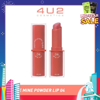 4U2 You Re Mine Powder Lip (04 All At Once), Very Light And Comfortable On The Lips, Long Lasting, Help Blur And Cover The Grooves Of The Lips 3g