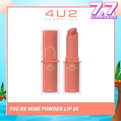 4U2 You Re Mine Powder Lip (05 Because Of), Very Light And Comfortable On The Lips, Long Lasting, Help Blur And Cover The Grooves Of The Lips 3g