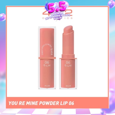 4U2 - You Re Mine Powder Lip (06 Lip To Lip), Very Light And Comfortable On The Lips, Long Lasting, Help Blur And Cover The Grooves Of The Lips 3g