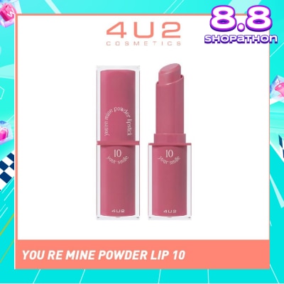 4U2 You Re Mine Powder Lip (10 Your Smile), Very Light And Comfortable On The Lips, Long Lasting, Help Blur And Cover The Grooves Of The Lips 3g