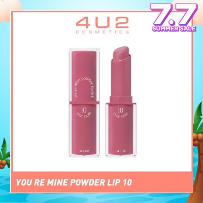 4U2 You Re Mine Powder Lip (10 Your Smile), Very Light And Comfortable On The Lips, Long Lasting, Help Blur And Cover The Grooves Of The Lips 3g