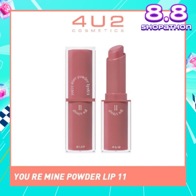 4U2 You Re Mine Powder Lip (11 Always Will), Very Light And Comfortable On The Lips, Long Lasting, Help Blur And Cover The Grooves Of The Lips 3g