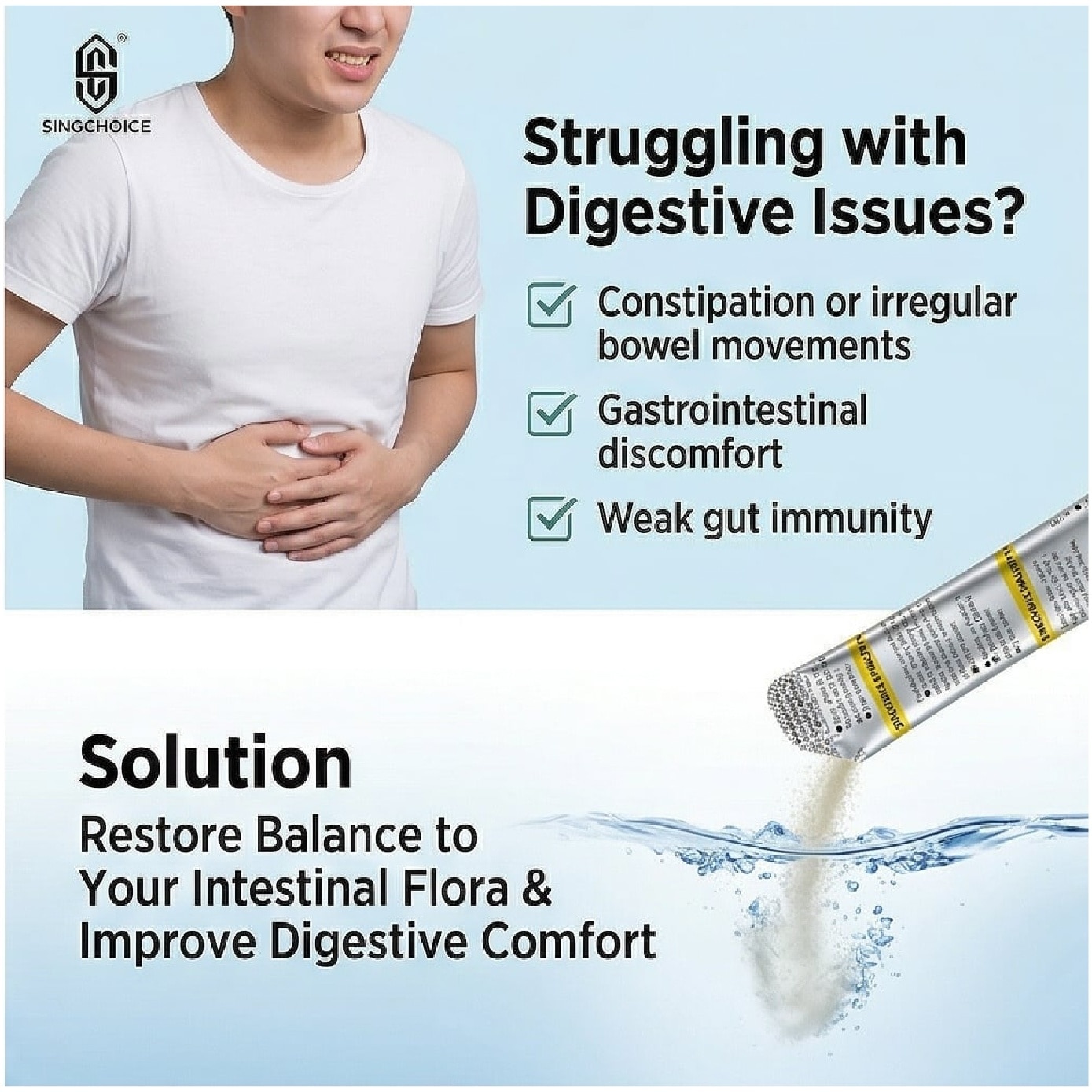 Live Intestinal Probiotics for Digestive Health, Gut Balance & Daily Immunity Support Sachet 30s image