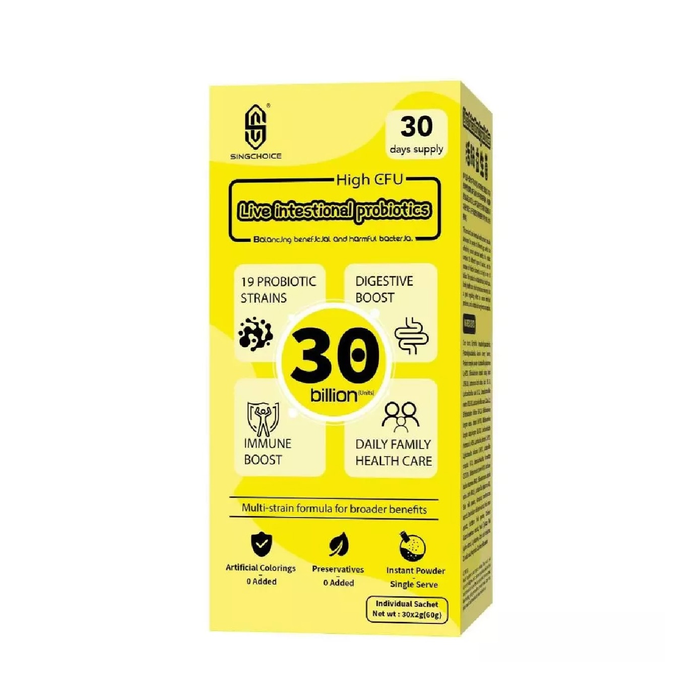 Live Intestinal Probiotics for Digestive Health, Gut Balance & Daily Immunity Support Sachet 30s image