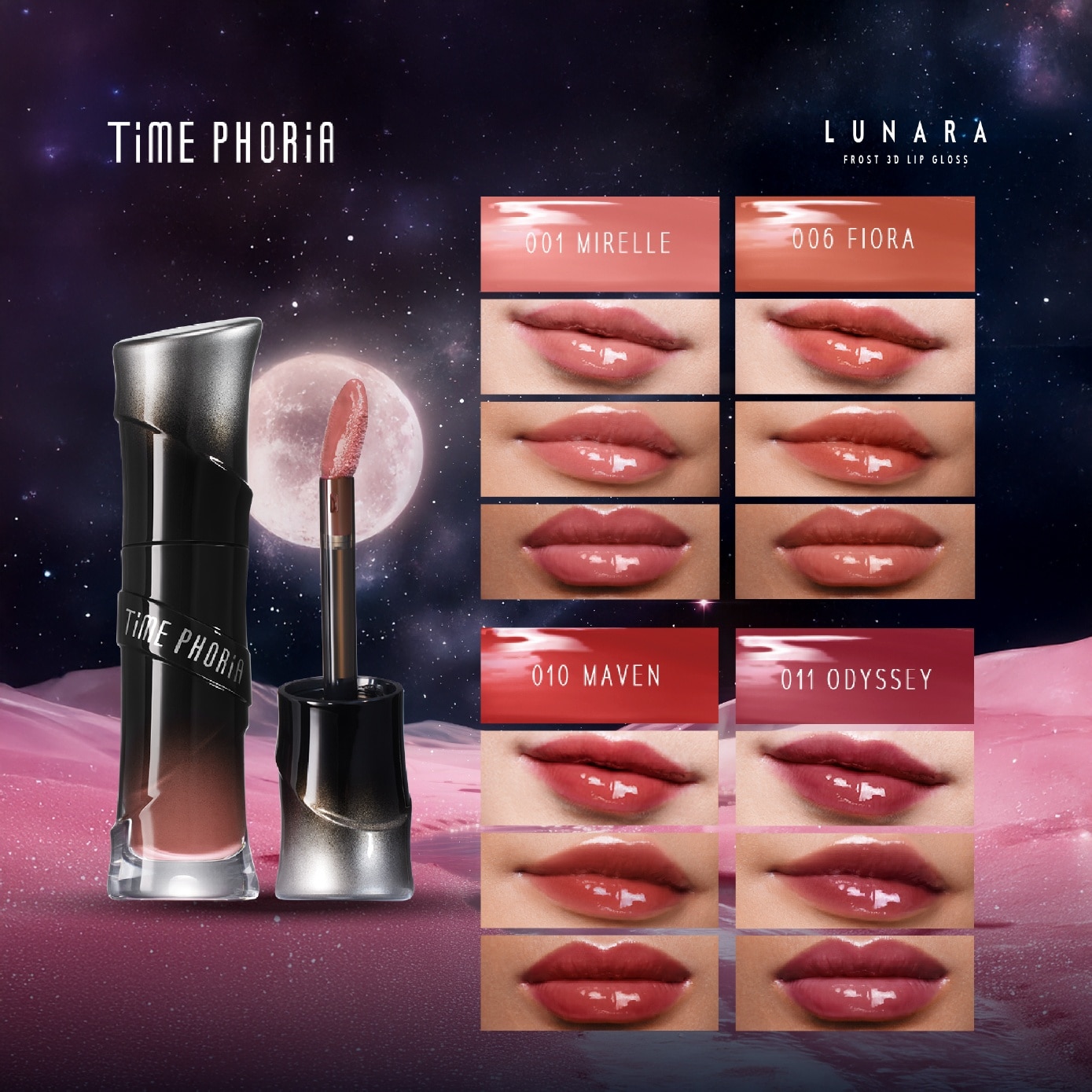 Lunara Frost 3D Lip Gloss #010 Maven 1s